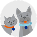 An illustration of a happy cat and dog
