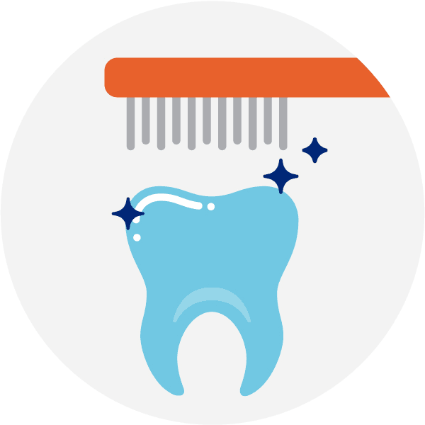 Vector graphic of a tooth and a brush